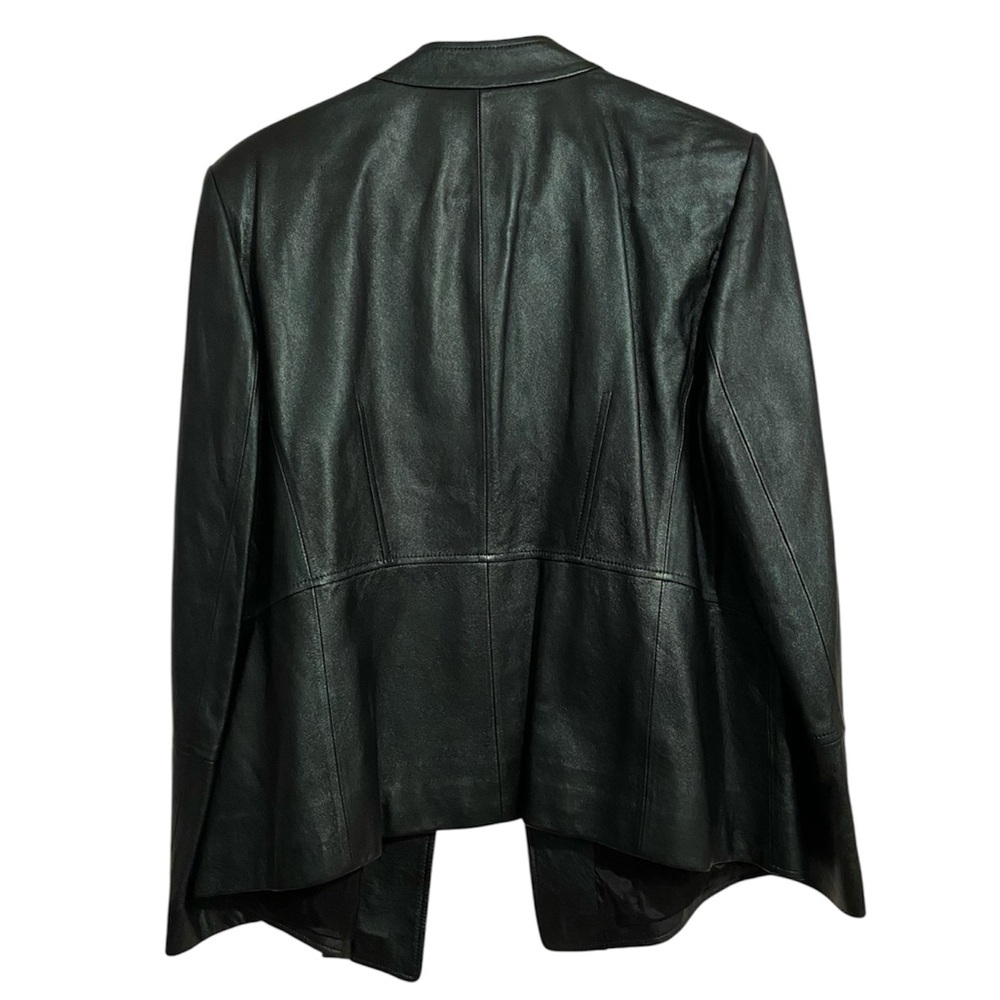 Lafayette 148 New York metallic green lambskin jacket - Picture 4 of 15